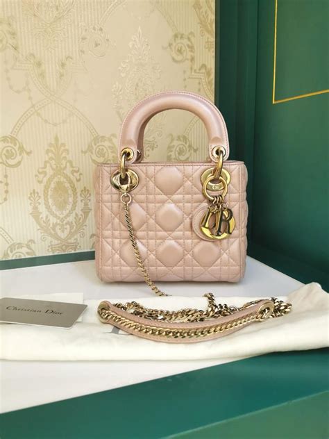 mini lady dior lotus pearly